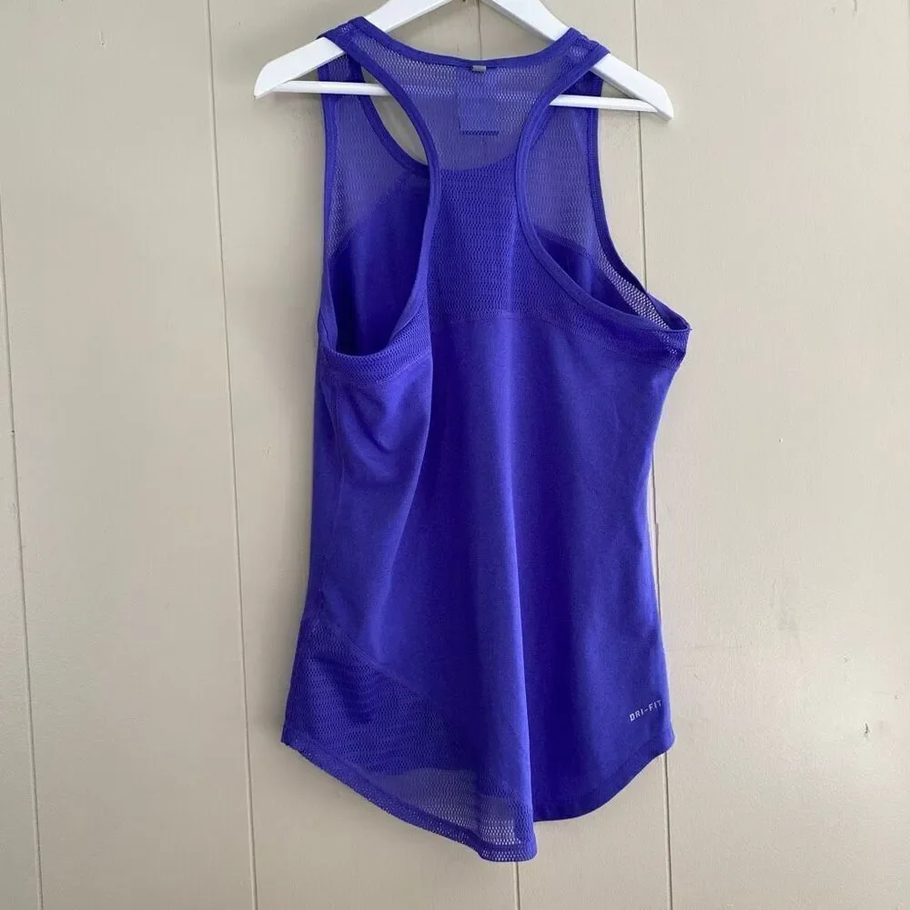 Nike Purple Dri-Fit Mesh Racerback Tank Top | Lightweight Training Shirt Size S